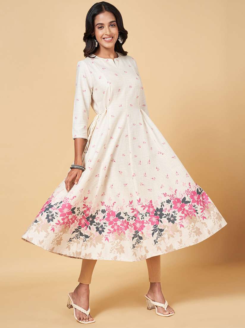 Buy RANGMANCH BY PANTALOONS Floral Printed Notched Neck Anarkali Pure Cotton Kurta Kurtas for Women 23031300 Myntra