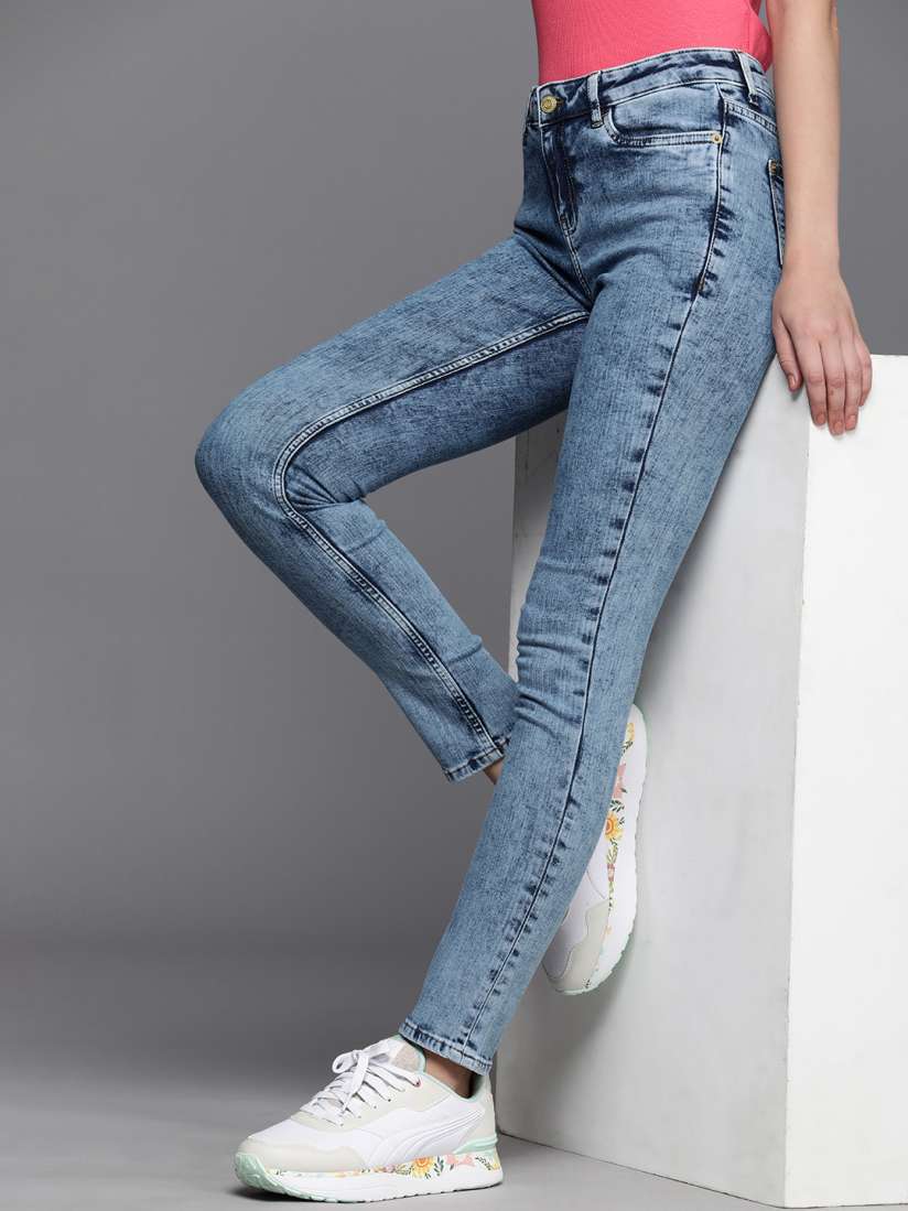 Buy Allen Solly Woman Mid Rise Heavy Fade Stretchable Slim Fit Jeans Jeans for Women 23035896 Myntra