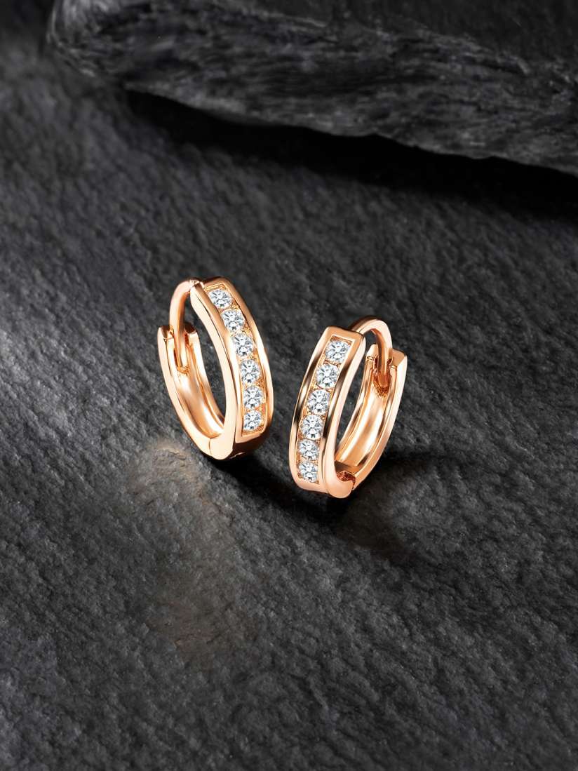 Rose gold plated hoop earrings store