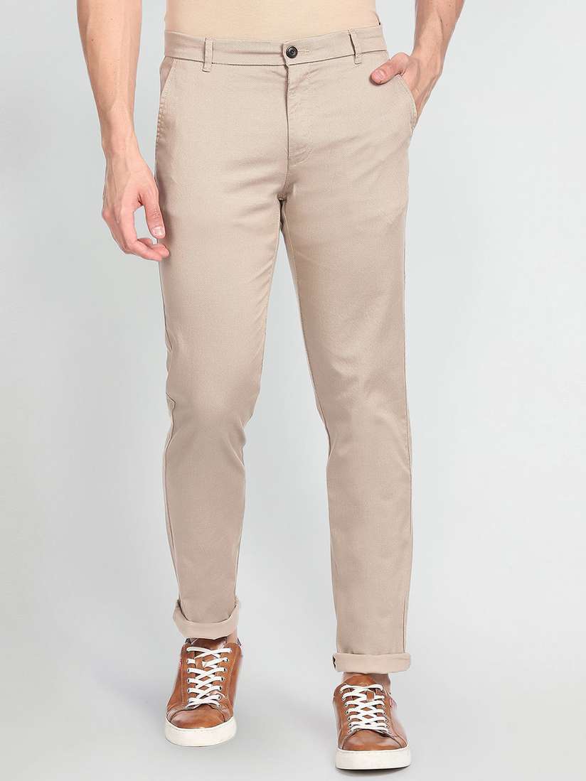 Buy Arrow Sport Men Skinny Fit Low-Rise Chinos Trousers Trousers - Main Image