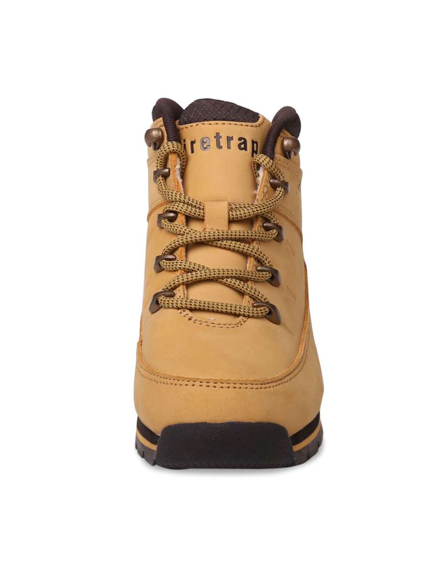 Buy Firetrap Kids Brown Solid Leather Mid Top Flat Boots Casual Shoes for Unisex 2304664 Myntra
