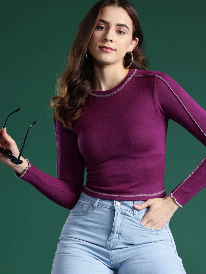 Buy DressBerry Women Solid Acrylic Pullover Sweaters for Women 23054910 Myntra