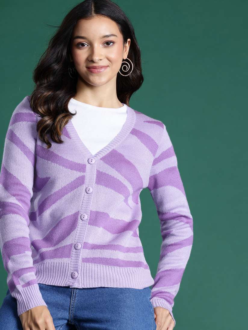 Buy DressBerry Abstract Design Cardigan Sweaters for Women 23055076 Myntra