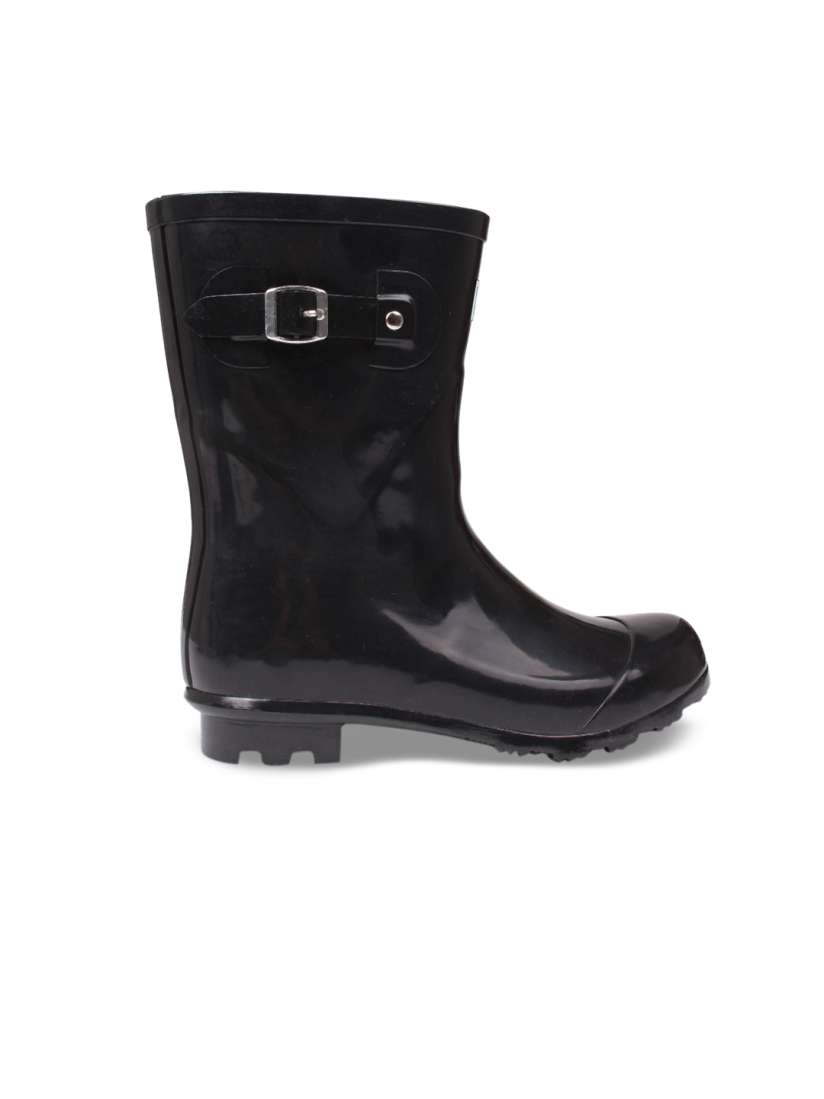 Buy Kangol Women Black Solid Synthetic High Top Flat Boots Boots for Women 2305735 Myntra