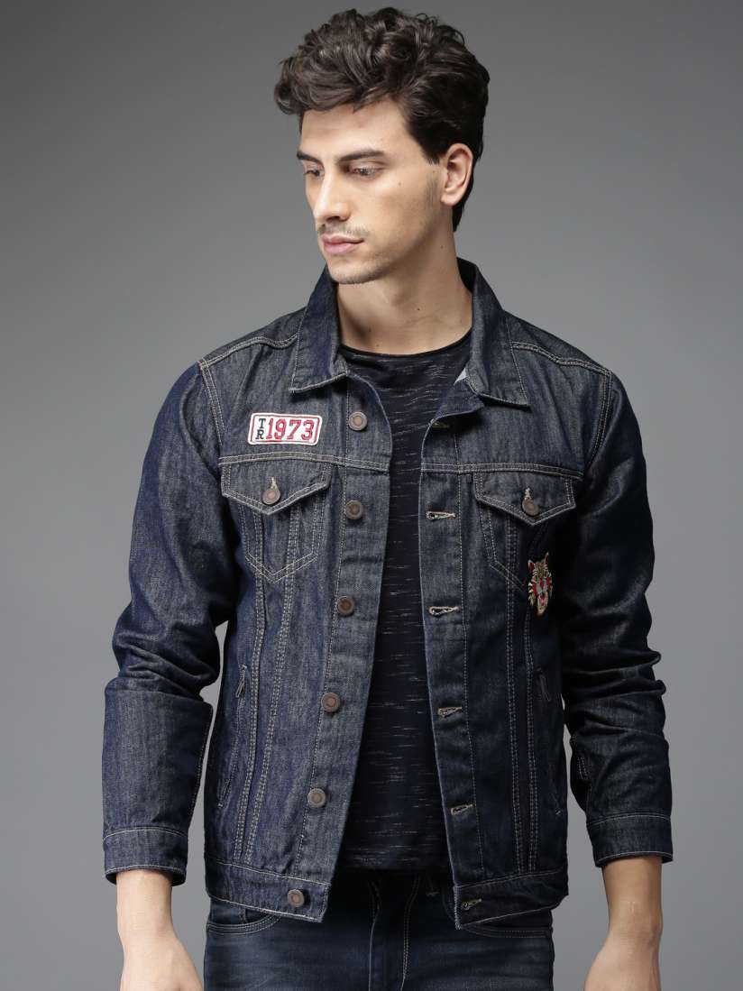 Buy Moda Rapido Men Blue Solid Denim Jacket Jackets for Men 2306954 Myntra