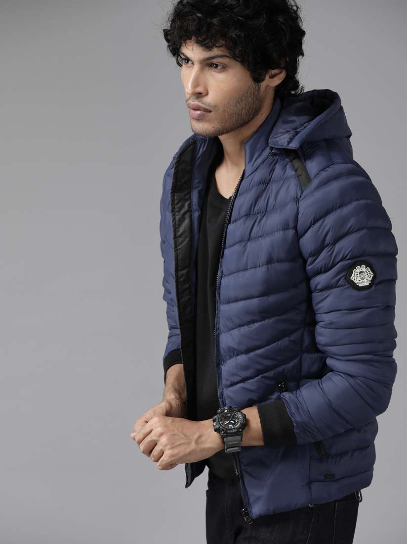 Buy The Roadster Lifestyle Co. Puffer Jacket with Detachable Hood Jackets for Men 23070302 Myntra