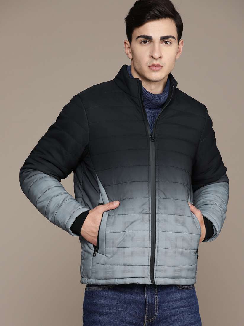 Mens checked padded jacket cheap