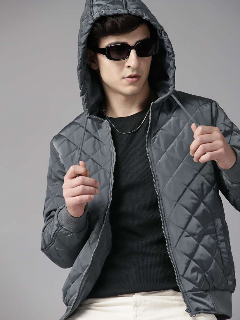 Buy The Roadster Lifestyle Co. Hooded Bomber Jacket Jackets for Men 23070322 Myntra