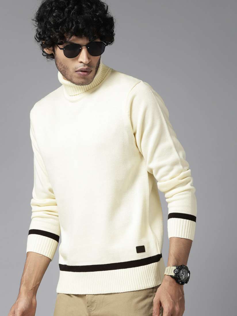 Buy The Roadster Lifestyle Co. Turtle Neck Acrylic Pullover Sweaters for Men 23070638 Myntra