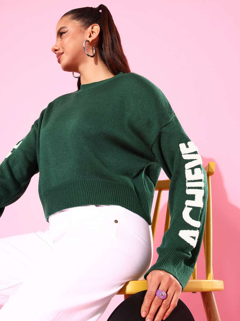 Buy The Roadster Life Co. Self Design Typography Pullover Sweater Sweaters for Women 23071390 Myntra
