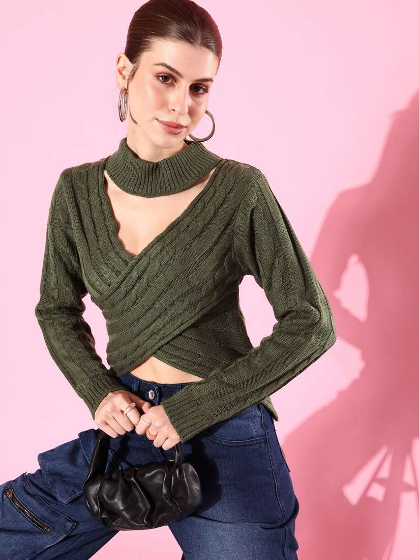 Buy The Roadster Lifestyle Co. Women Cable Knit Pullover Sweaters for Women 23071502 Myntra