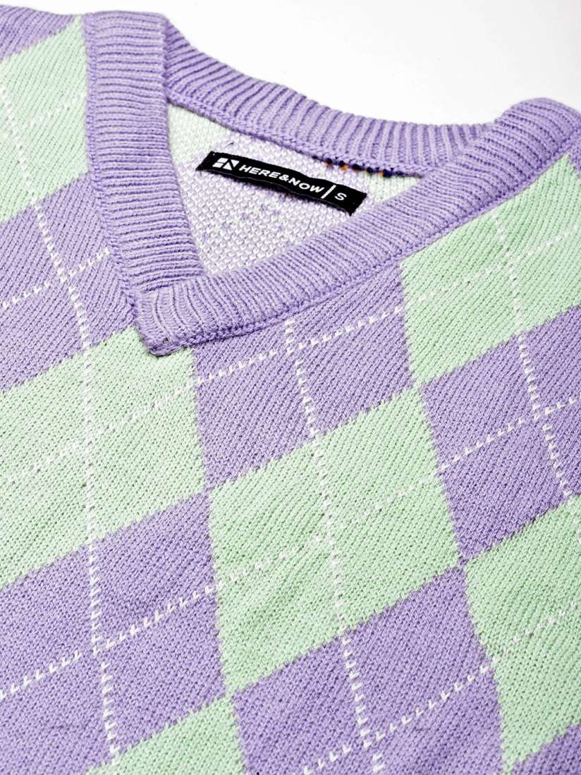 Purple argyle sweater clearance