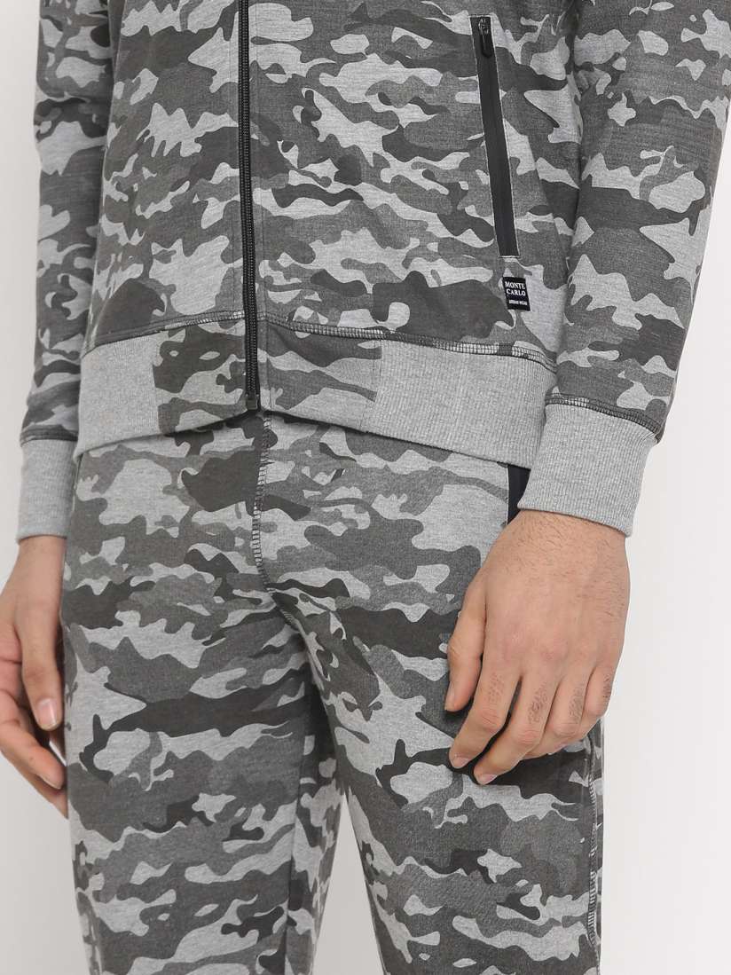 Buy Monte Carlo Grey Melange Camouflage Print Tracksuit Tracksuits for Men 2307310 Myntra