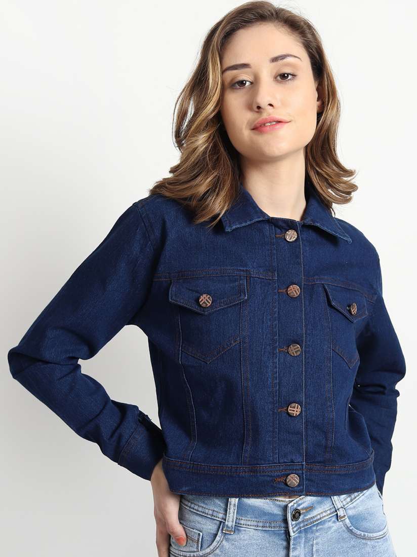 Denim one piece myntra clearance