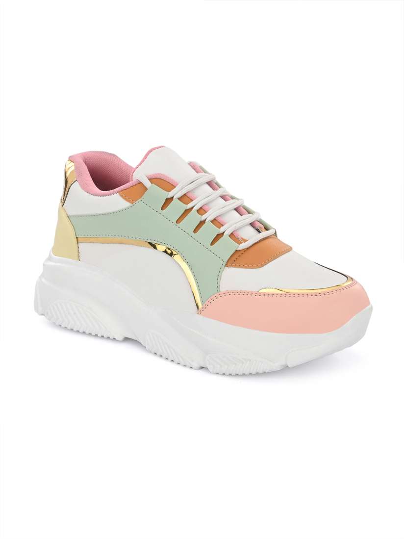 Buy The Roadster Lifestyle Co. Women White Pink Colourblocked Lightweight Comfort Sneakers Casual Shoes for Women 23079364 Myntra