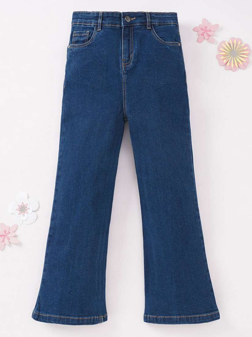 Buy edheads Girls Mid Rise Clean Look Bell Bottom Stretchable Jeans Jeans for Girls 23079998 Myntra