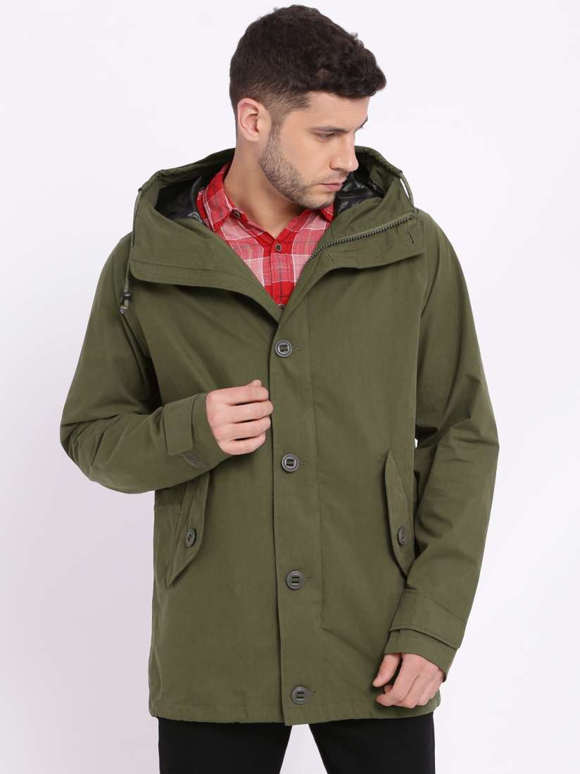 Buy Indigo Nation Men Olive Green Solid Tailored Jacket Jackets for Men 2308303 Myntra