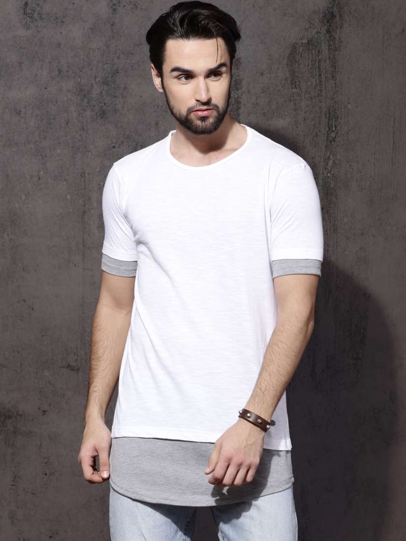 Grey longline shirt best sale