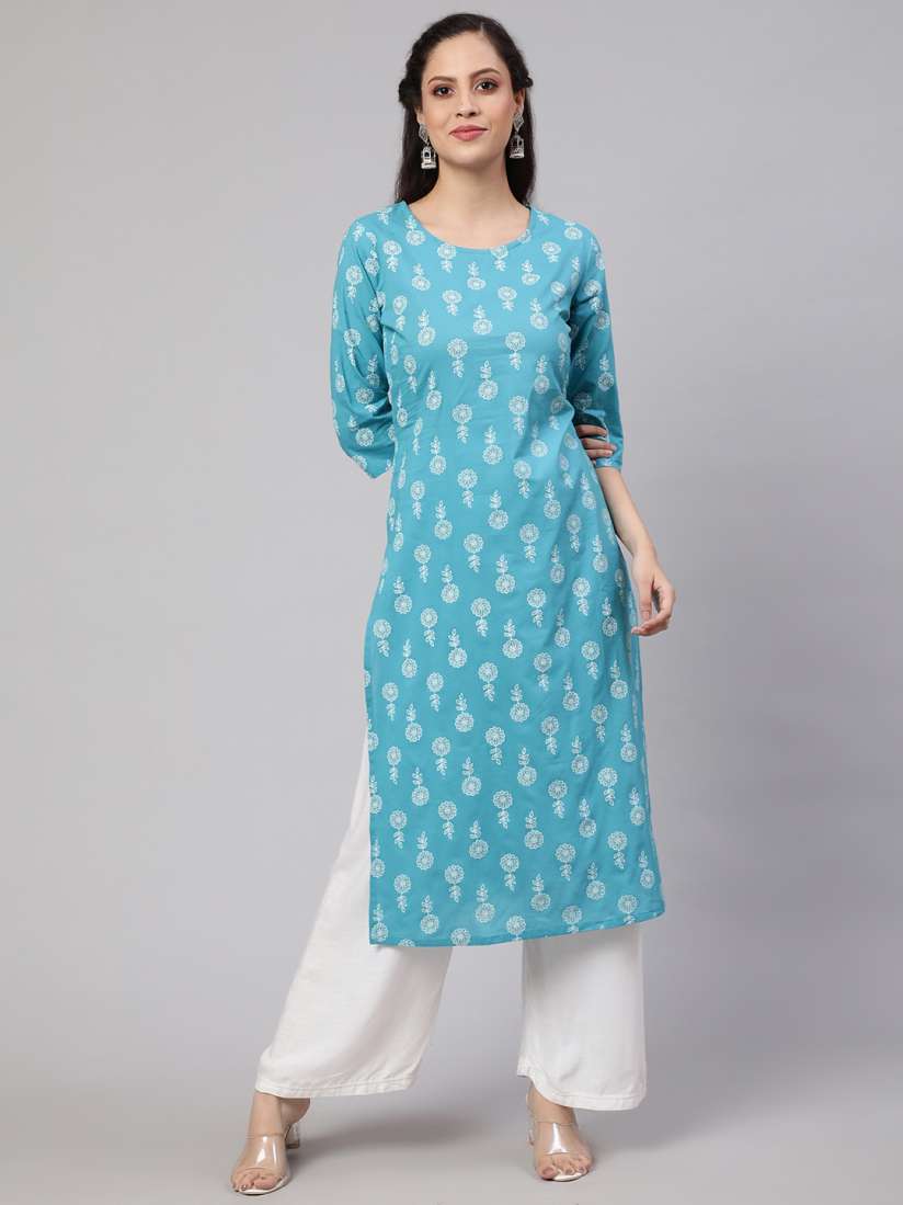 Nayo women's printed straight kurta discount