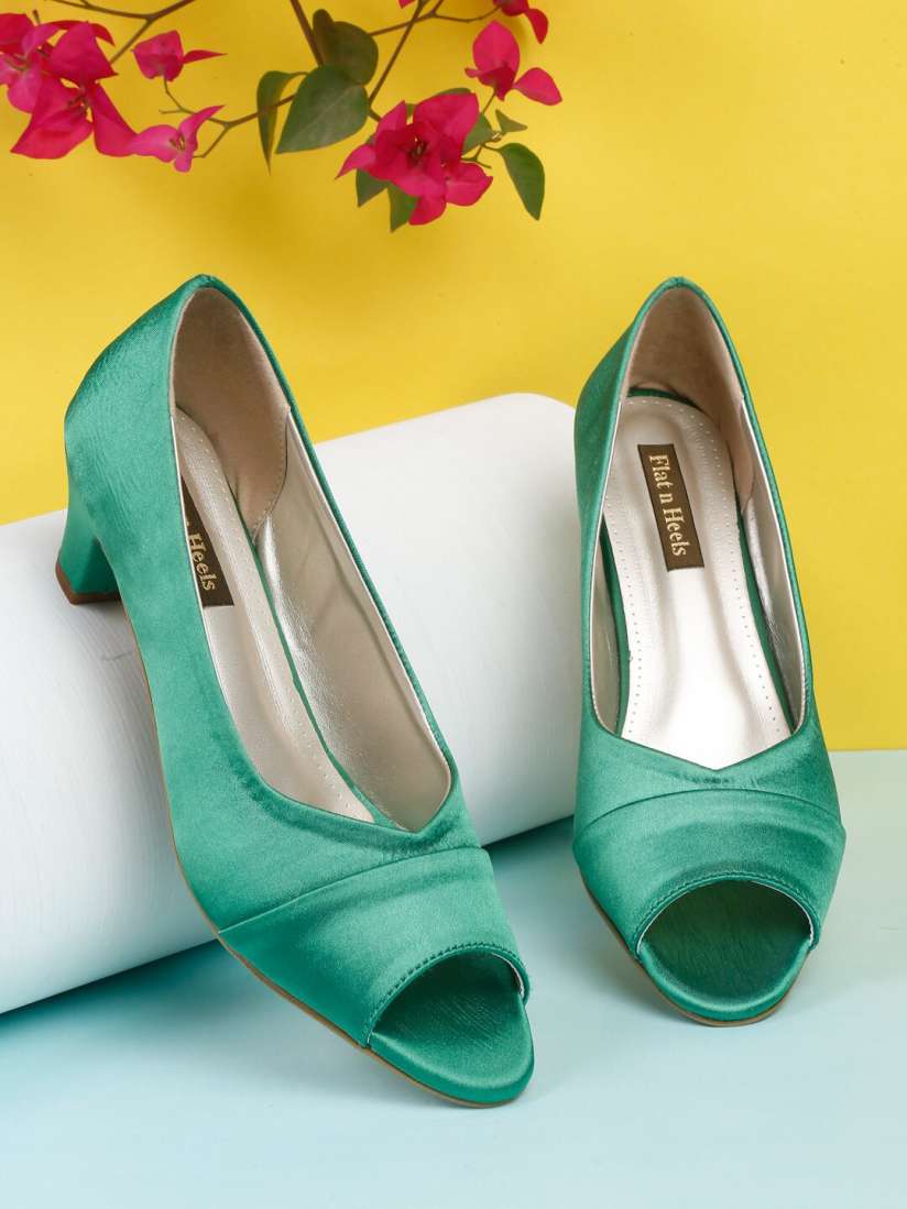 Buy Flat n Heels Closed Back Block Peep Toes Heels for Women 23087076 Myntra