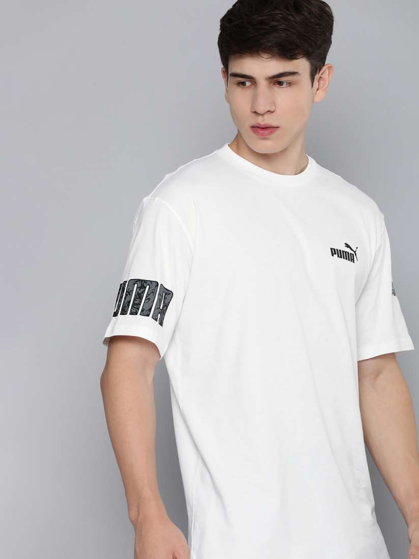 Buy Puma POWER Men Brand Logo Printed Pure Cotton T shirt Tshirts for Men 23087756 Myntra