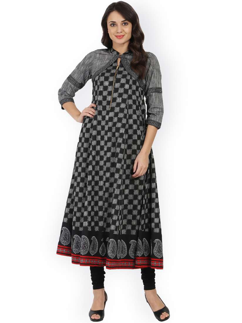 Nayo black printed anarkali kurta hotsell