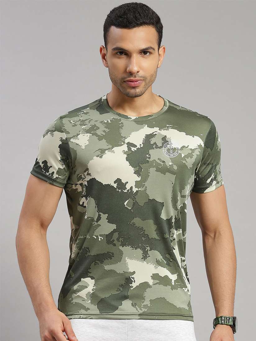 Buy rock Camouflage Slim Fit Cotton T shirt Tshirts for Men 23094784 Myntra