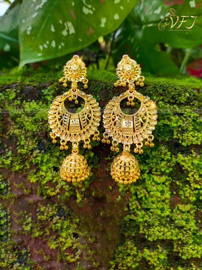 Buy Vighnaharta Gold Plated Floral Jhumkas Earrings Earrings for Women 23102416 Myntra