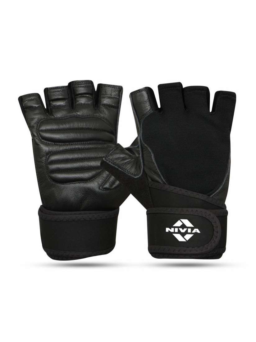 Nivia leather gym gloves hot sale