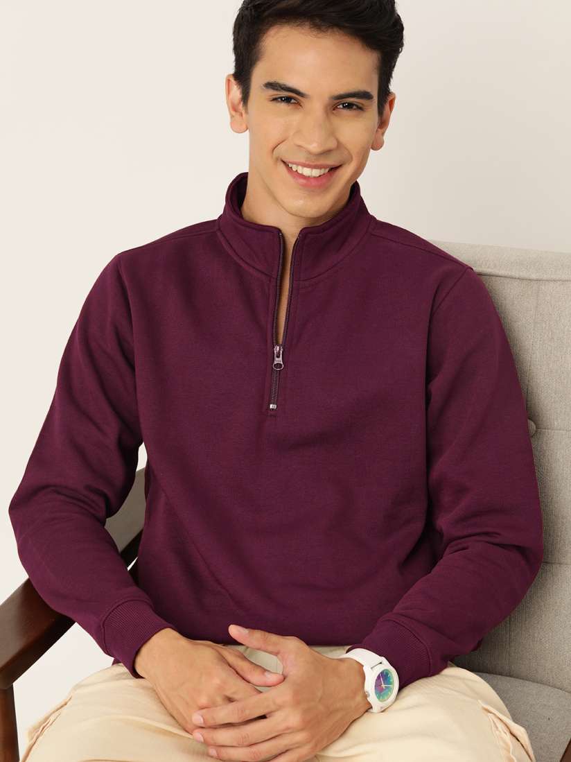 Buy Mast Harbour Mock Collar Sweatshirt Sweatshirts for Men 23102794 Myntra