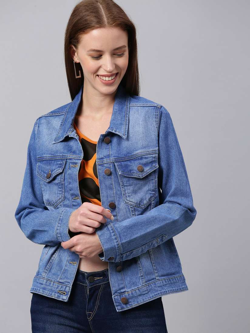 Denim jacket for women myntra sale