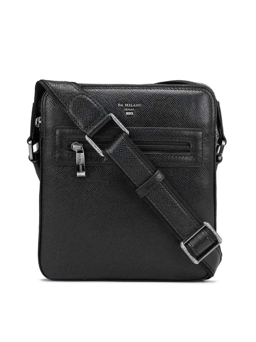 Buy Da Milano Textured Leather Structured Sling Bag Handbags for Men 23119672 Myntra
