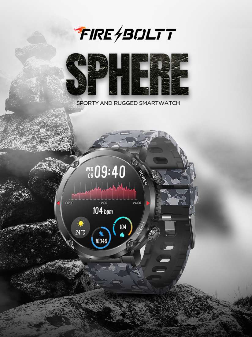 Buy Fire Boltt Sphere 1.6 Sporty Rugged Smartwatch With Shock Proof Metal Body Smart Watches for Unisex 23120682 Myntra