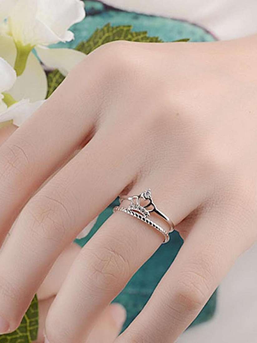 Silver ring crown design deals