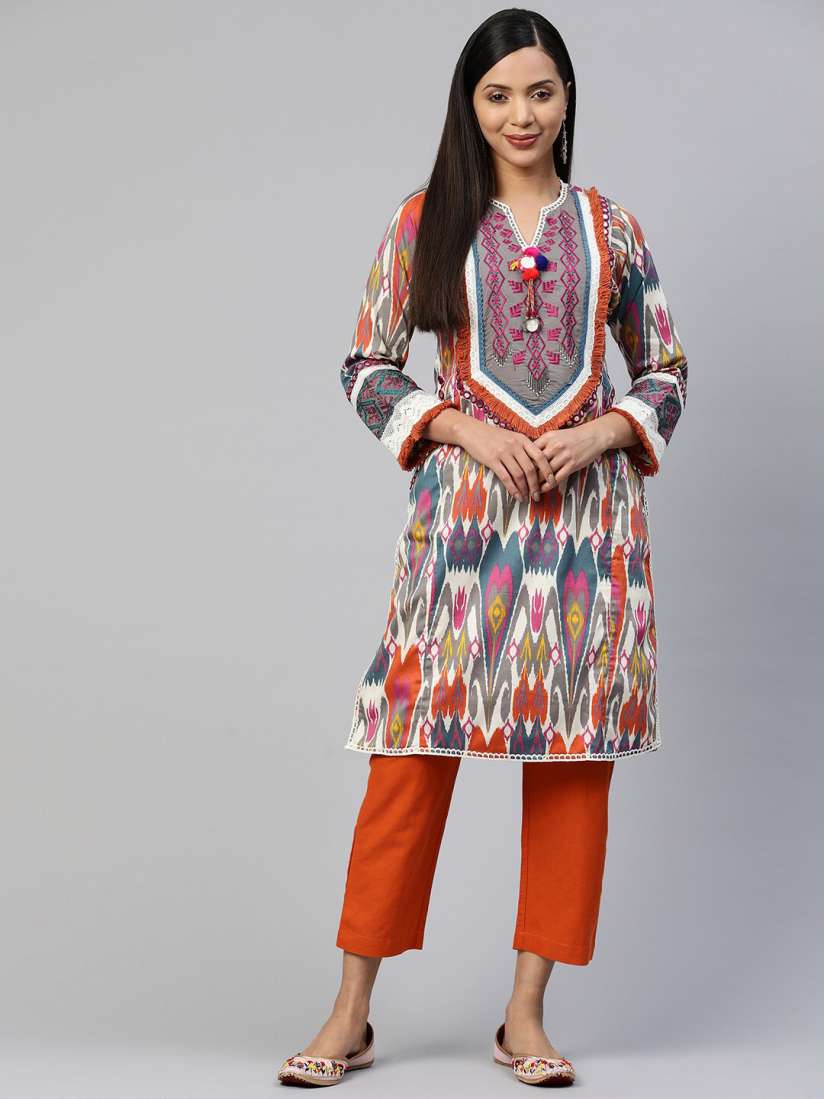 Buy Nayam By Lakshita Printed Mirror Work Pure Cotton Kurta Kurtas for Women 23126824 Myntra