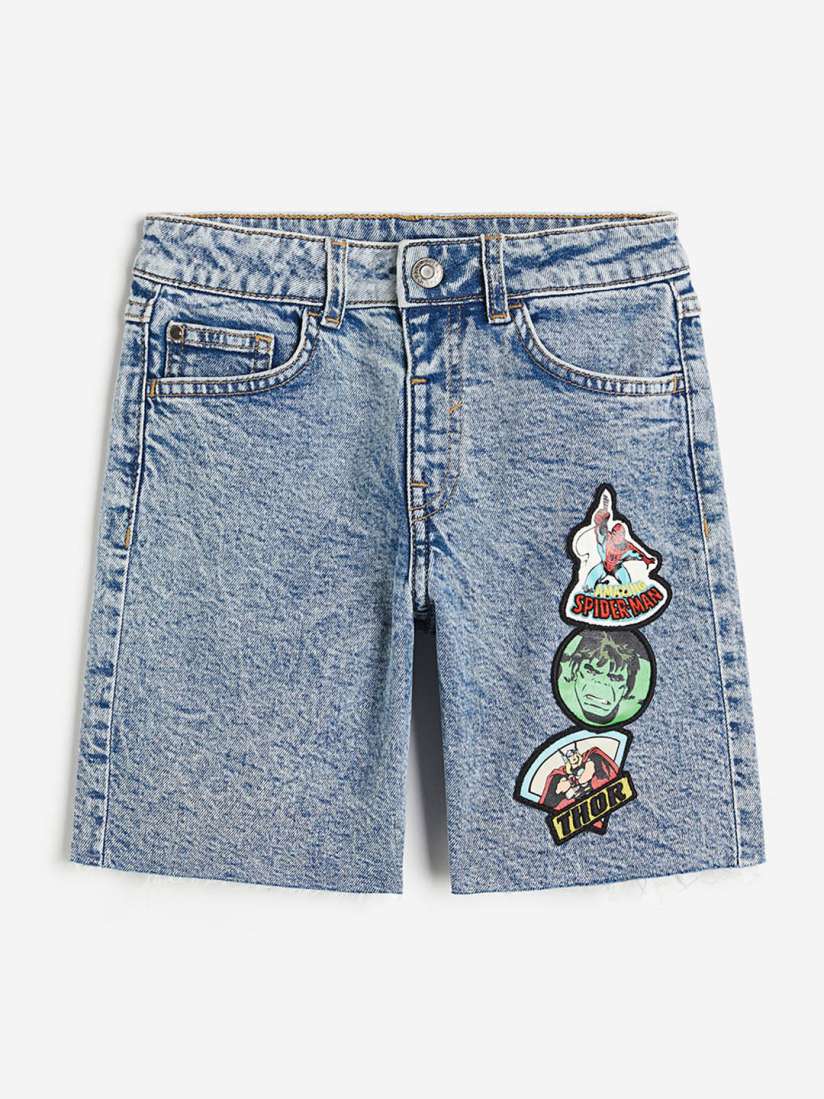 Marvel denim shorts store