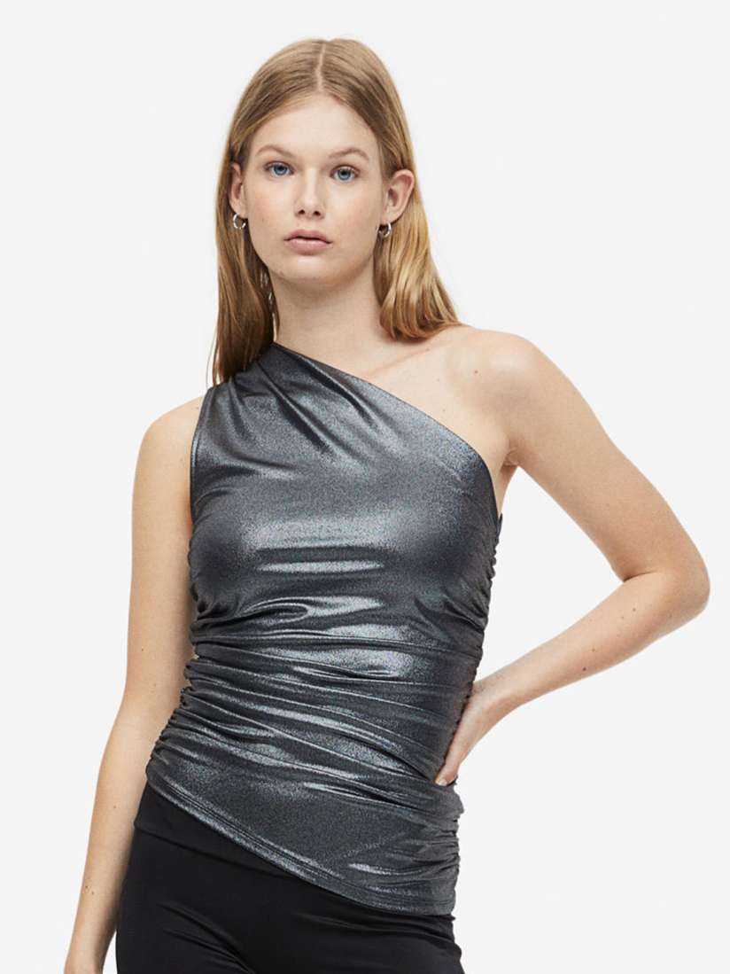 One shoulder tops myntra online