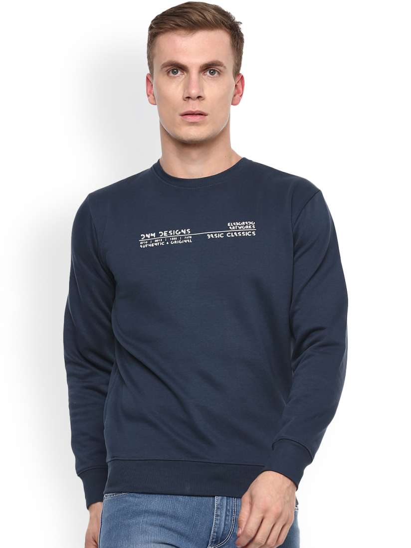 Buy ELABORADO Men Blue Solid Sweatshirt Sweatshirts for Men 2313546 Myntra