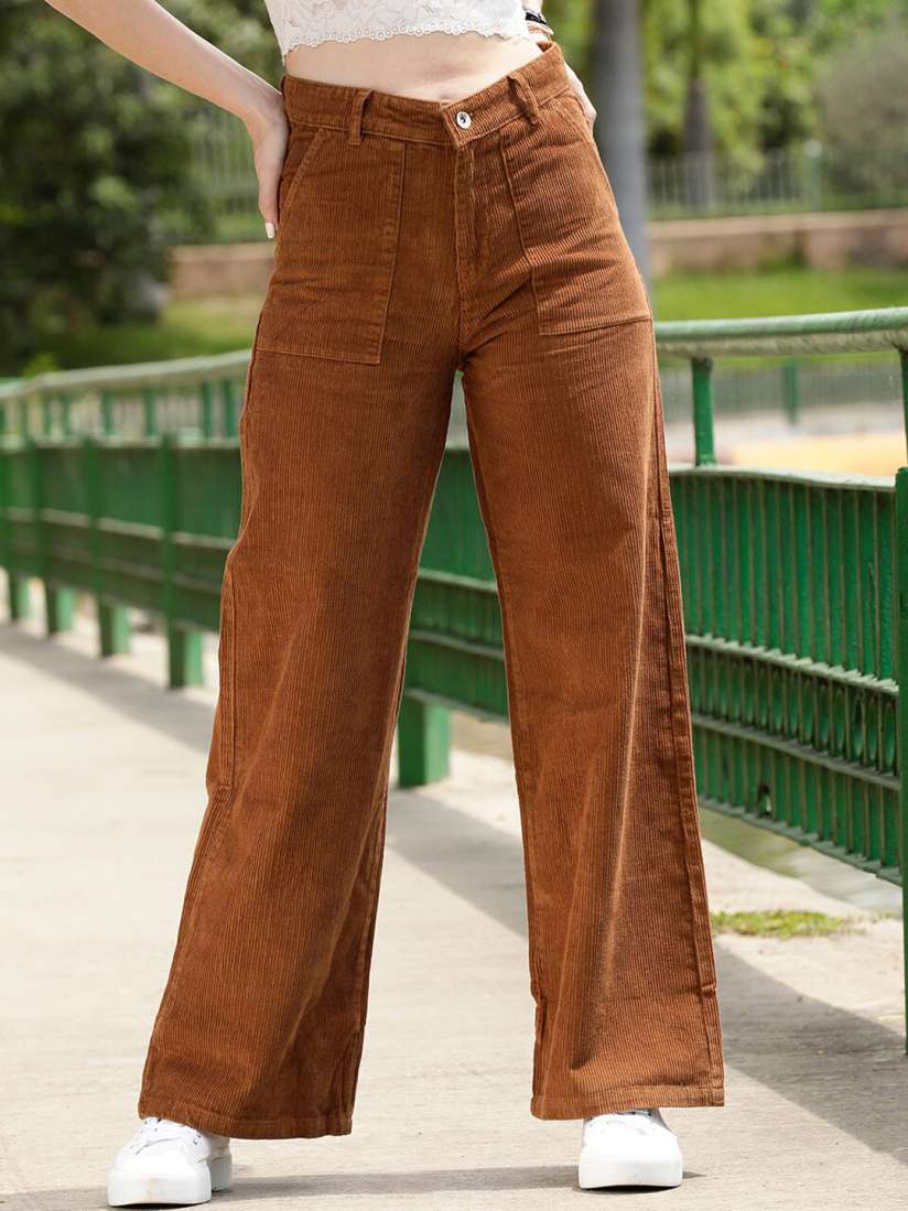 Straight leg corduroy pants women on sale