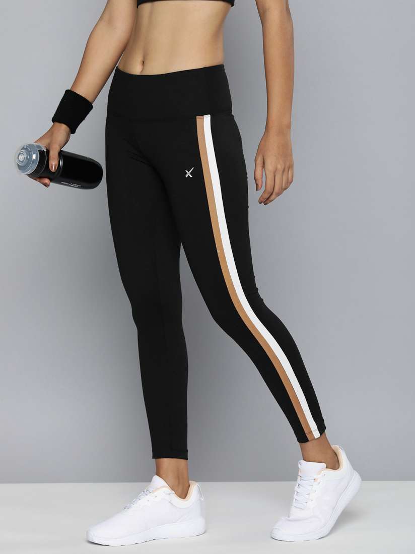 Buy HRX by Hrithik Roshan Striped Rapid Dry Training Tights Tights for Women 23147130 Myntra