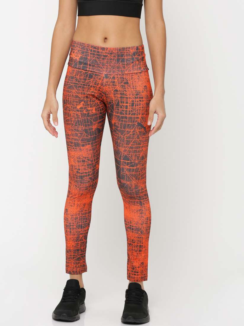 Buy Puma Orange Grey Printed ELEVATED Legging W Tights Tights for Women 2314746 Myntra