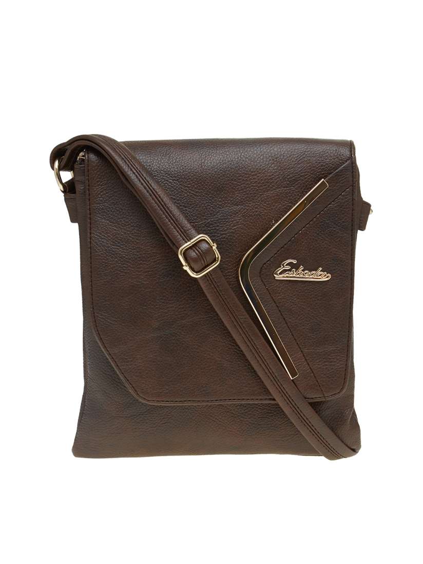Buy ESBEDA Brown Solid Sling Bag Handbags for Women 2314934 Myntra