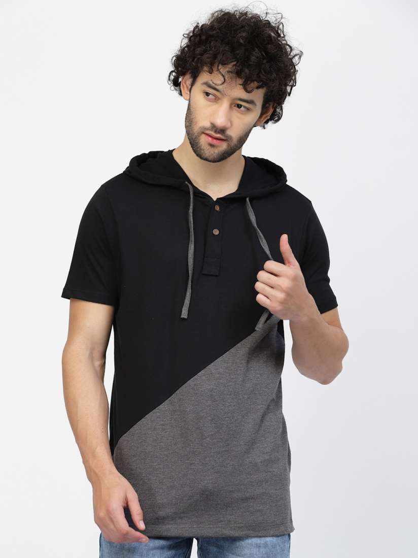 Hooded t shirt myntra top