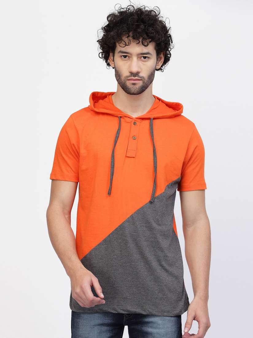 Buy Kalt Colourblocked Hooded T-shirt - Tshirts for Men 23153340 | Myntra