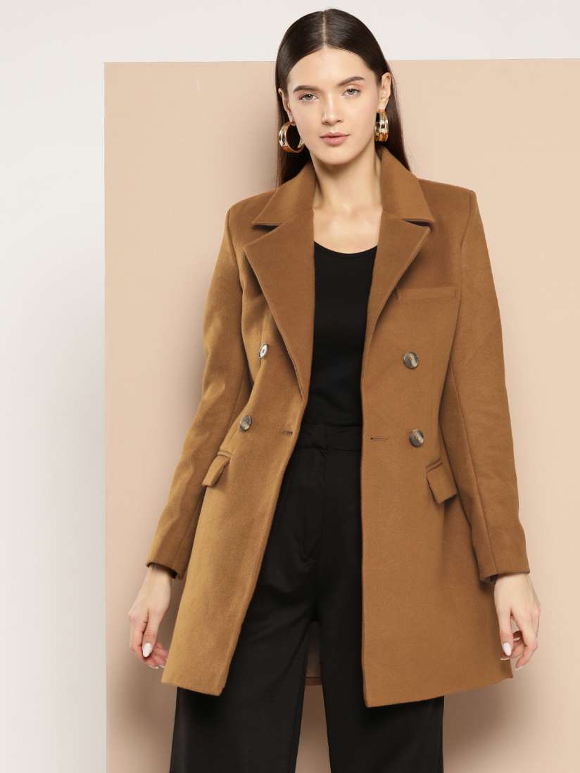 Buy Chemistry Women Double Breasted Longline Overcoat Coats for Women 23157050 Myntra