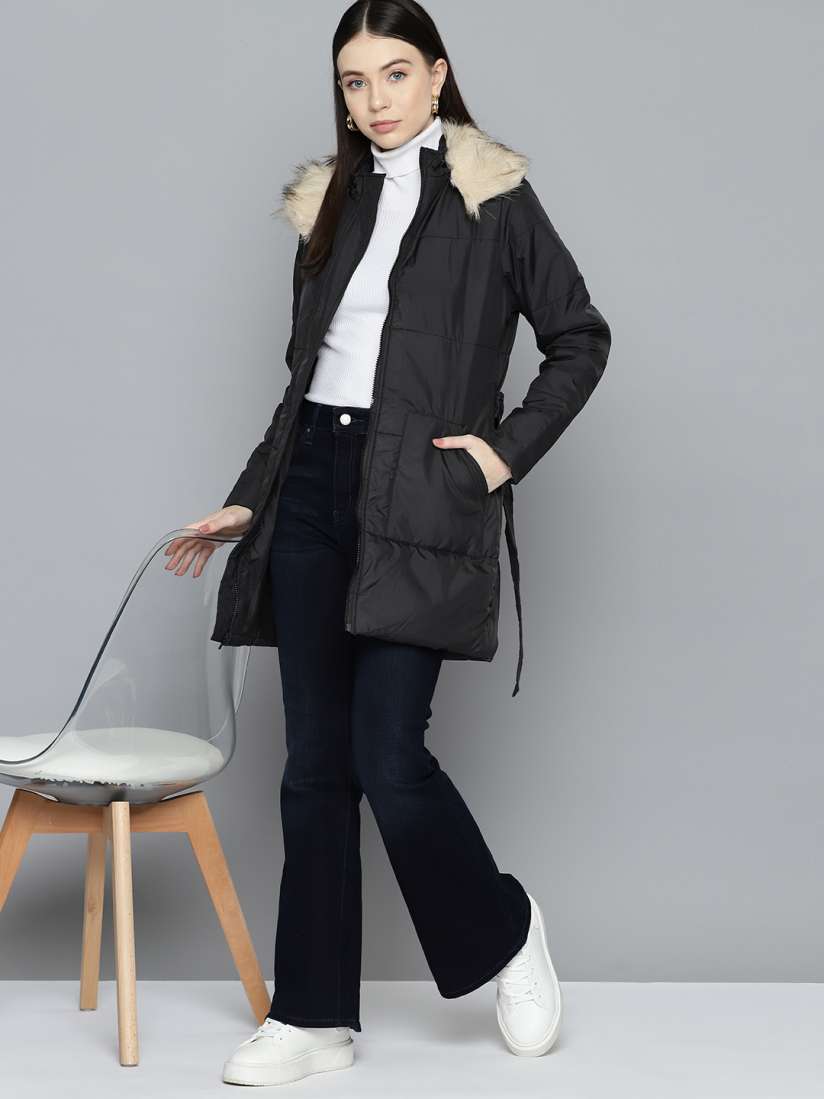 Buy Chemistry Faux Fur Longline Parka Jacket Jackets for Women 23157070 Myntra