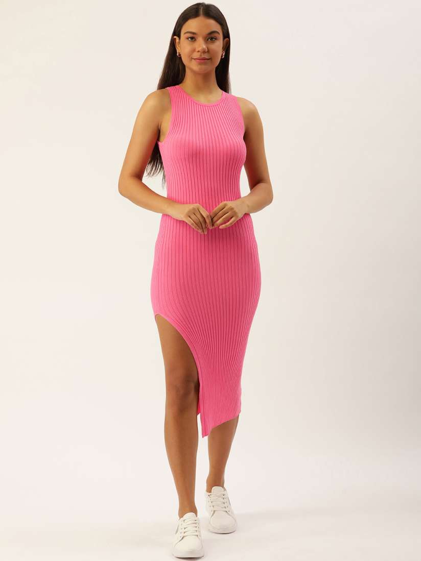 Buy FOREVER 21 Ribbed Bodycon Midi Dress Dresses for Women 23170258 Myntra