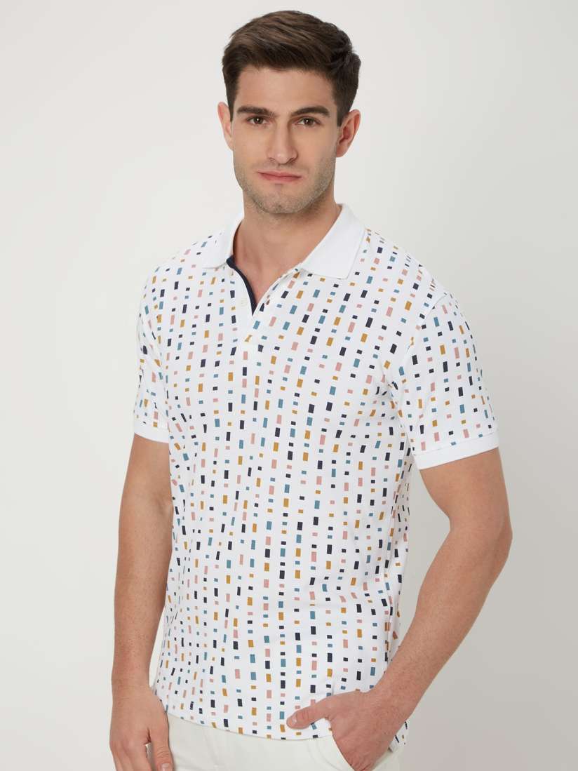 Buy Mufti Geometric Printed Cotton T shirt Tshirts for Men 23172806 Myntra
