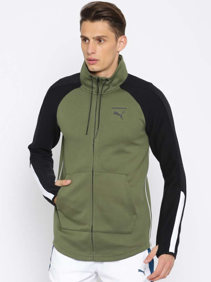 Buy Puma Men Olive Green Solid Evo T7 Sporty Track Jacket Jackets for Men 2317506 Myntra