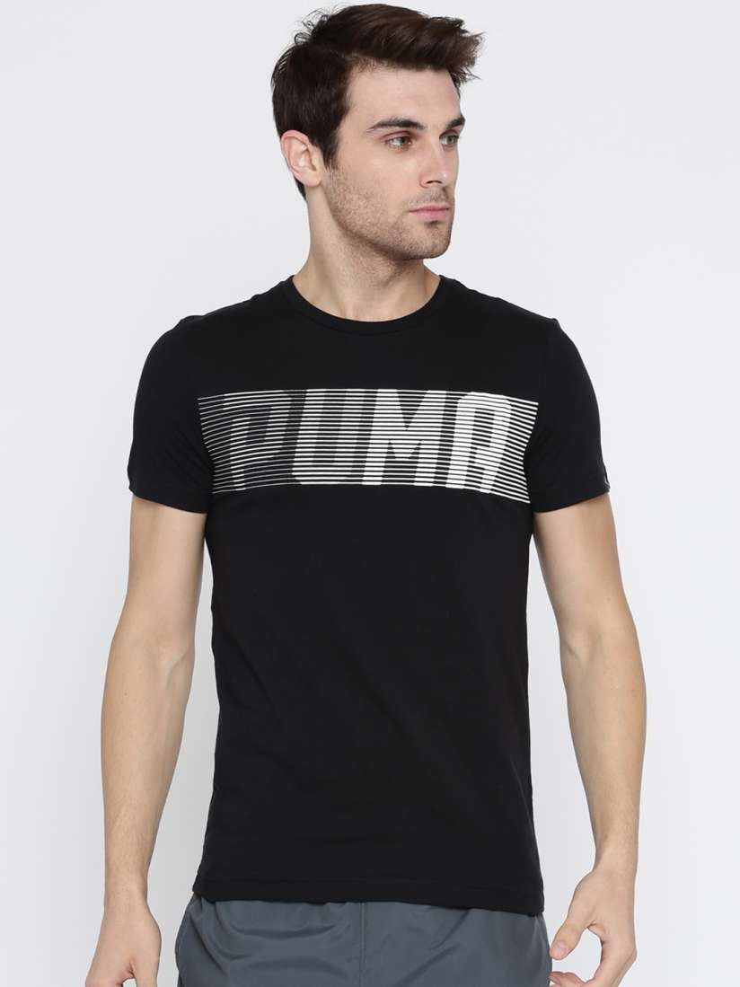 Buy Puma Men Black Printed Round Neck Brand Speed Logo T shirt Tshirts for Men 2317709 Myntra